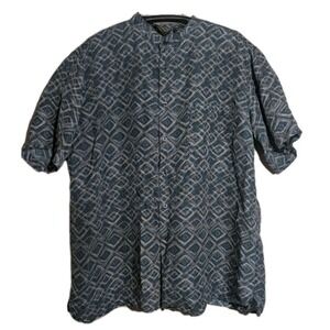 Silk‎ Personal Choice  Button Down Shirt  Monk Collar L Mens Lightweight